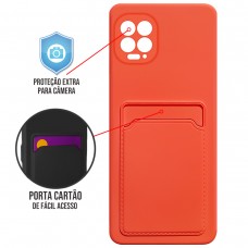Capa para Motorola Moto G100 e Edge S - Emborrachada Case Card Goiaba